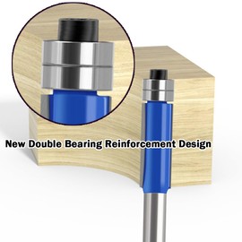 Neefoir Flush Trim Router Bit Set, 1/4"" Shank, 4-Piece, Top Bearing Flush Trim Router Bit