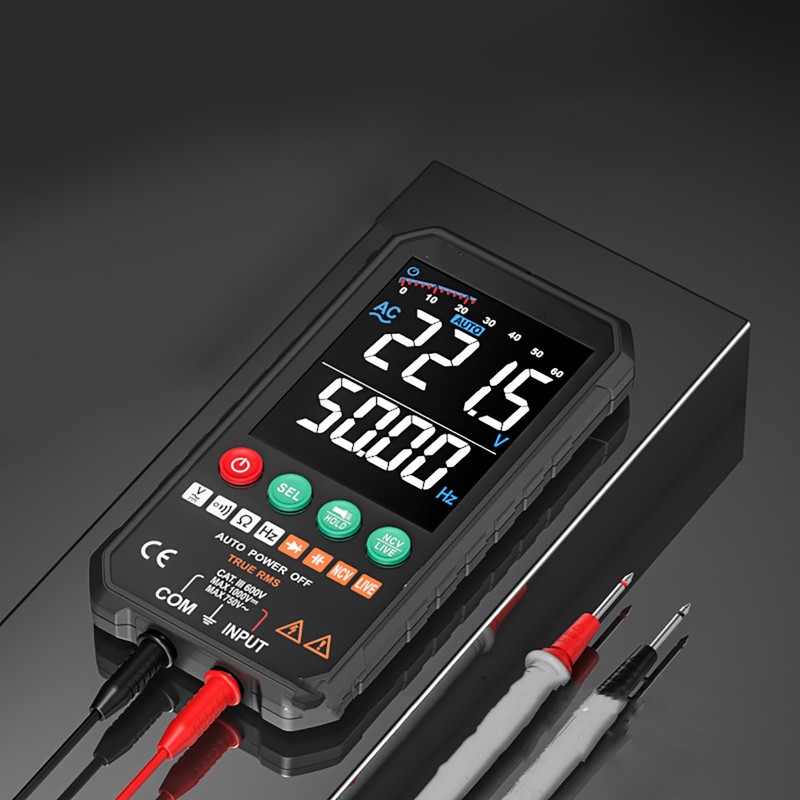 Multimeter Intelligent Counting Touch Screen Voltmeter with Temperature Test LCD