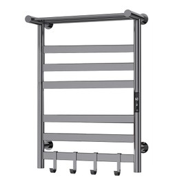 Heated Towel Rack for Bathroom, Towel Warmer Rack, Wall Mounted Wired Heated Towel Rack, with Timer and Temperature Adjustment, Overheat Protection Function, Aluminum Alloy