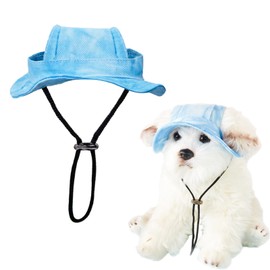 TYXHXTF TYXHXTF Dog Baseball Cap, Outdoor Sun Protection, Sun Hat, Visor Cap with Ear Holes, Baseball Hat Cap Visor Sunbonnet Outfit for Small Medium and Large Dogs(Blue, M)