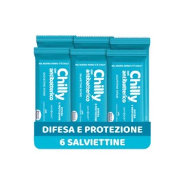 Chilly, Salviettine Intime Lenitivo, Sollievo dai fastidi intimi, con Bisabololo dalle proprietà dermocalmanti, pH 5, Clinicamente Testato, Tessuto 100% Biodegradabile, 6 Confezioni da 12 Salviettine