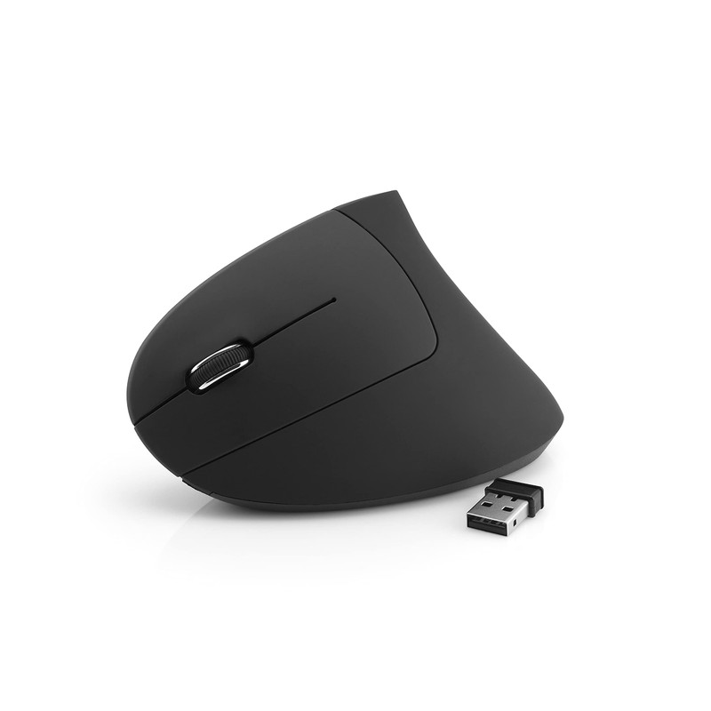 MediaRange ergonomische 6-Tasten Funk-Maus mit optischem Sensor für Linkshänder, schwarz