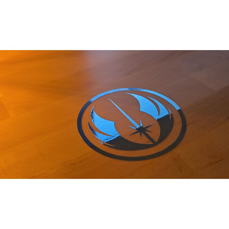 Jedi Order Chrome Vinyl Decal, 2 Pack (Silver Chrome)