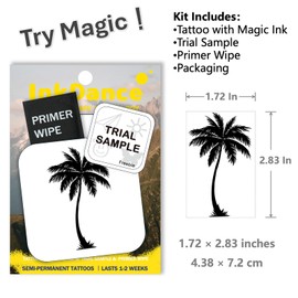 Semi-Permanent Tattoo, Tropical Palm, Long Lasting Temporary Tattoos, Waterproof Plant-Based Ink, Lasts 1-2 Weeks, Color Develops in 24 Hours X237
