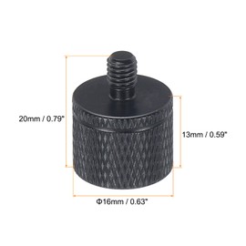 MECCANIXITY 4Pcs Mic Stand Adapter 1/4 Female to M5 Male Camera Screw Thread Adapter for Microphone Tripod Stand Black