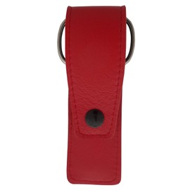 3-Piece Manicure Set with Nail Scissors, File & Tweezers in Genuine Leather Pouch - Tenartis Made in Italy (Red)