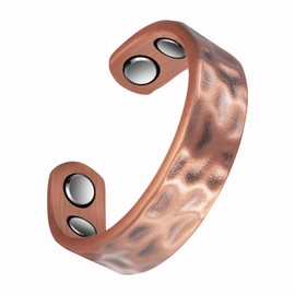 EnerCoppeX Pure Copper Ring for Men, Lymphatic Drainage Adjustable Magnetic Ring, 3500 Gauss Magnet (CPR-0282C-L)