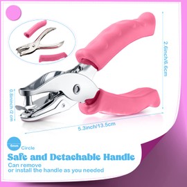 Chumia 12 Pieces Single Hole Punch Handheld 1/4 Inch Hole Paper Punch with Grip Handles Circle Single Shape Puncher for Craft Paper Greeting Cards Scrapbook Notebook(Multicolor)