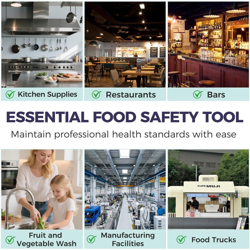 200 Chlorine Test Strips for Food Services, 0-200 ppm Sanitizer