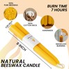 10-Pack 8" Natural Yellow Pure Beeswax Taper Candles, Dripless &