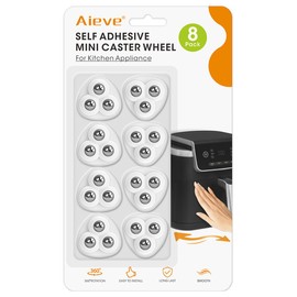 Aieve Self Adhesive Caster Wheels, 8 Pack Small Furniture Sliders Appliance Rollers, Swivel 360° Universal Appliance Slider Roller Casters for Kitchen Countertop Coffee Maker, Air Fryer, Storage Box