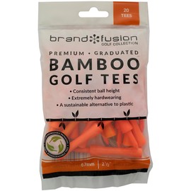 Brand Fusion Unisex Biodegradable Wooden Golf Tees, Orange, 67mm UK