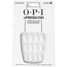OPI xPRESS/ON Press on Nails | Short Round Light Solid Nail Art Press On Nails | With Nail Glue | Long Lasting, Reusable, Non-damaging | OPI