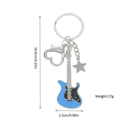 Solighter Guitar Gifts for Women Men Unique Punk Music Keychain Love Heart Star Key Chain Key Rings for Music Lovers (Blue)