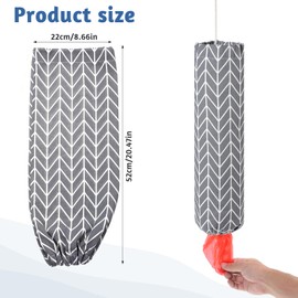 Wanmu Wall Mount Plastic Grocery Bag Organizer, 21x9 Inches Canvas Grocery Bag Holder Dispenser, Washable Shopping Bags Carrier, Cotton Plastic Storage Dispenser ​for Home Kitchen.