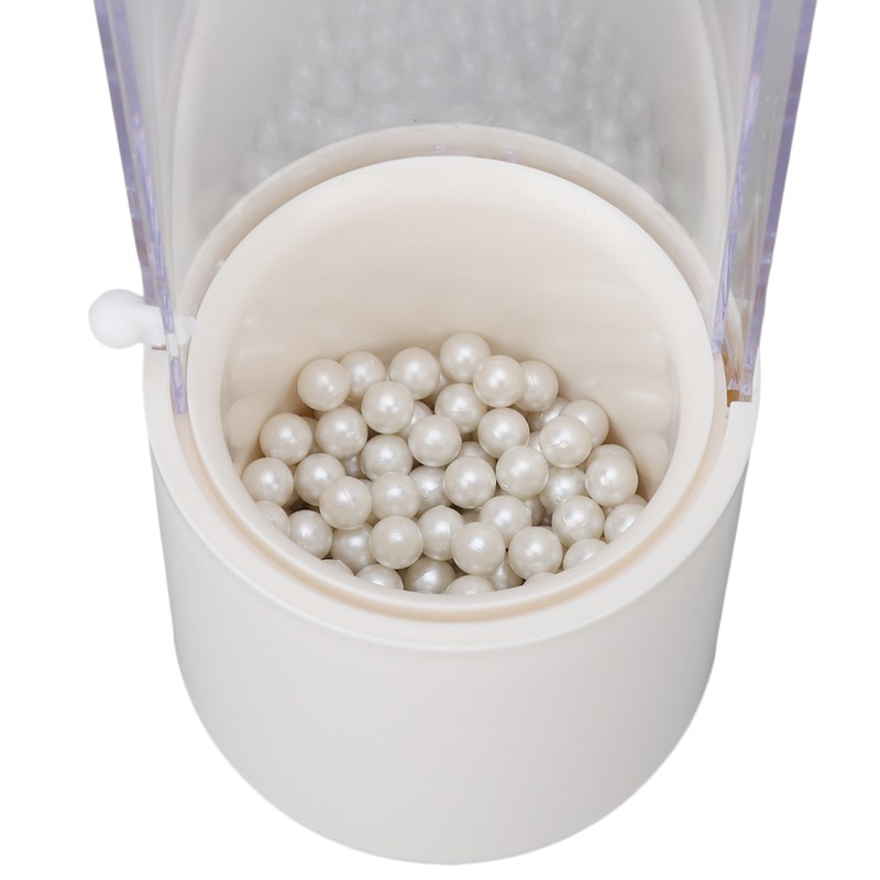 Makeup Brush Holder White with Pearl Filling Rotating 180 Degree