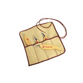 FLEXCUT Carving Tools, Carving Knife Set, High-Carbon Steel Blades, with Solid Ash Handle, Set of 4 (KN100)