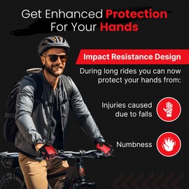 LuxoBike Bike Gloves for Men Cycling Biking Gloves Women - Padded Shock Absorbing Bicycle Riding, Anti-Slip Breahtable Half-Finger 's for Mountain Biker Ebike