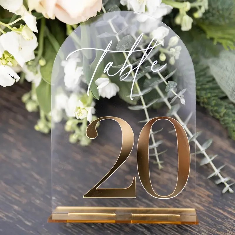 Elegant Gold Arch Wedding Table Numbers 1-20 5.5 X 7\"