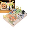 Wooden Steering Wheel Toy Early Educational Stimulation LED Wood Sensory