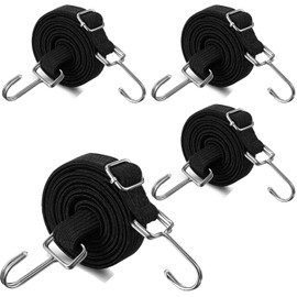 Tensioning Rubber with Hook, Luggage Tensioner, 1 m Expander Tensioning Strap for Bicycle, Motorcycle, Transporter, 4 Pieces