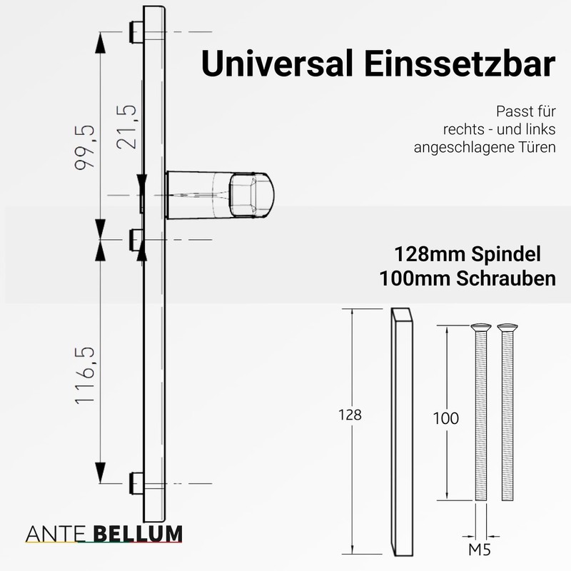 Ante bellum Front Door Handle for Outdoor Doors, Handle Set,