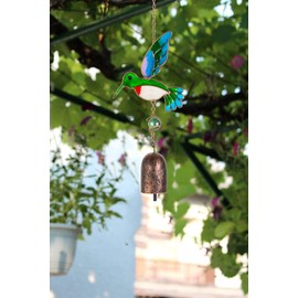 Wind Chimes,Humingbird Patio Decor,Outdoor Decor,Garden Decor,Window Hanging,Aluminum Bell