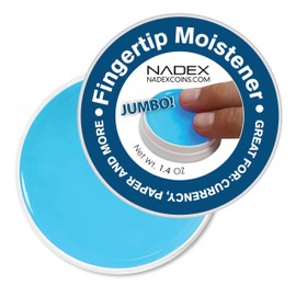 Nadex Jumbo 1.41 Oz Pack Fingertip Moistener Pads, Blue - Non-Slip Counting Cash Bills Separating Documents - Finger Moisturizer Non-Toxic Greaseless Odorless Pad for Office/Home