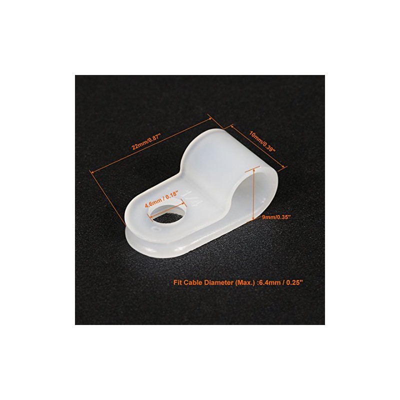 sourcing map Nylon R-type cable clamps, cable clamps, fits wire