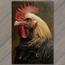 PaperMadDogScar POSTCARD Chicken Close-Up Stunning Poultry Human Eye Detail Weird Strange Creepy