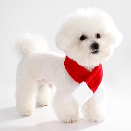 Yanmucy 2Pcs Dog Christmas Hat Scarf Cute Small Dogs Cat Beanie Hat Pet Puppy Adjustable Santaa Hat Xmas Costume Outfit Set for Party Photo Props (Medium)