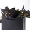 MR FIVE 60 Sheets Black Gold Polka Dot Tissue Paper