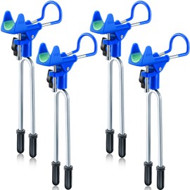 Libima 4 Pieces Fishing Rod Holders for Bank Fishing Upgraded Stainless Steel Fishing Pole Holders 360 Degree Adjustable Fishing Rod Stand for Men Father Beach Fishing Equipment Birthday Gift (Blue)
