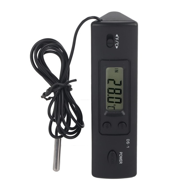 Indoor and Outdoor Thermometer, Digital Thermometer, Thermometer, Celsius and Fahrenheit Display, with Maximum and Lowest Temperature Recording Function, LCD Screen, Easy to View, High Precision, Large LCD Screen, Small, Time, Indoor, Outdoor, Compact, Delicate