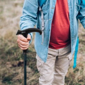 Healifty Cane Handle Grip Replacement T-Handle Walking Cane Grip Offset Plastic Nonslip Trekking Poles Handle Hiking Pole Grip Trekking Rod Adapter for Walking Sticks