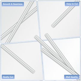 M METERXITY 5 Pack Round Aluminum Rods, 6mm (1/4") Diameter, 200mm (8") Length, 6061 Aluminum Round Rods, Metal Sticks for DIY Craft Making, Industrial, Construction, Modeling