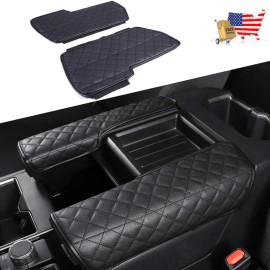 autotrim000 For Tundra 2022-23 Center Console Armrest Cushion Cover Protector Pad PU Leather