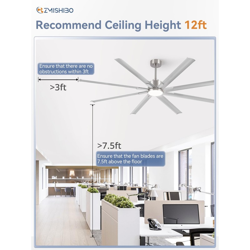ZMISHIBO 36 Inch Ceiling Fan Downrod with Coupler, 1" Diameter