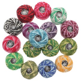 EXCEART 16 Roll Cotton Embroidery Thread for Crochet Cross Stitch Needlepoint Hand Embroidery Mixed Color