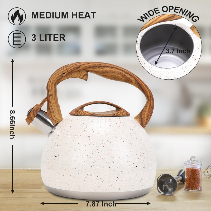 Tea Kettle, Vegoran 100 OZ / 3 Liter Whistling Tea