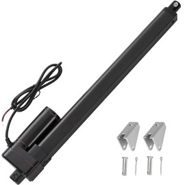 JQDML 14 Inch Stroke Linear Actuator 12V Heavy Duty 440lbs/2000N IP65 Waterproof Electric Actuator Speed 0.31"/sec with Mounting Brackets