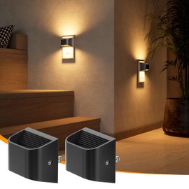 NIORSUN Night Lights Plug Into Wall, Auto Brightness Sensor Night Light, 3000K Warm White, Ultra-Slim Wall Light for Hallway Bathroom Bedroom Stairs, Black, 2 Pack