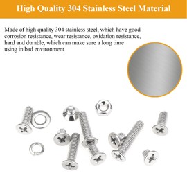 385 Pieces M4 Machine Screws Nuts Washers Set, Sutemribor M4 x 5/6/8/10/12/16/20mm Phillips Countersunk Head Machine Screws Nuts Washers Assortment Kit, 304 Stainless Steel, Fully Threaded