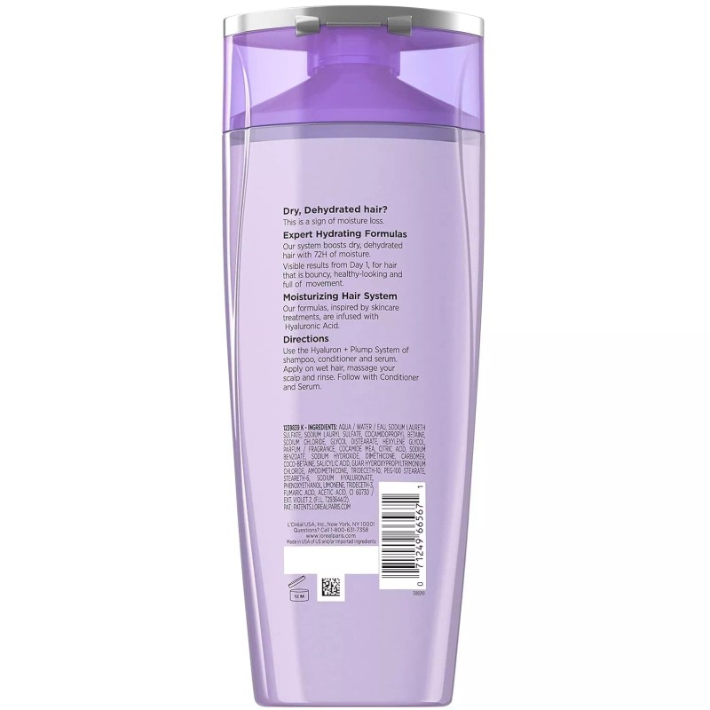L'Oreal Paris Elvive Hyaluron Plump Hydrating Shampoo, 12.6 Fl Oz