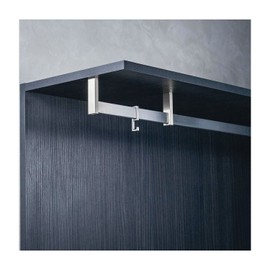 Gedotec NANO Ceiling Bearing Stainless Steel Cabinet Rail Square Wardrobe Rail Holder Stainless Steel End Piece for 25 x 10 mm Furniture Rails 1 Piece Clothes Rail Holder for Ceiling Mounting