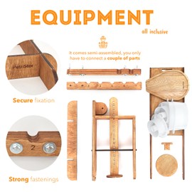 Dutch Wooden Cheese Press - Cheese Making Kit (Wooden Cheese Press with Lever and 2 Cheese Molds 1.2L)-Cheese Press for Home Cheese Making pressure up to 200 lbs