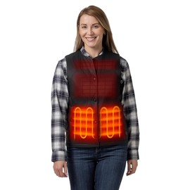 ORORO Women's Ultra Lightweight Heated Vest Liner with 4 Heat Zones, Soft Heated Quilted Vest with Battery (Black, S)