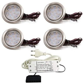 4er Set LED Downlight Furniture Lamp Downlight 3 W Warm White LED SMD High