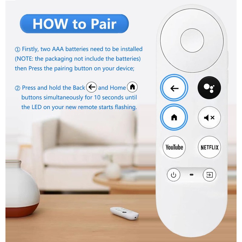 Upgrade Voice Remote for Google Chromecast 4k Snow TV, G9N9N