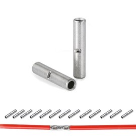 kuosbiu 100 PCS Non-Insulated Butt Connectors Kit, AWG 26-22 Wire Ferrules, Electrical Wire Connectors Crimp Ferrule Terminals Kit-BN0.5